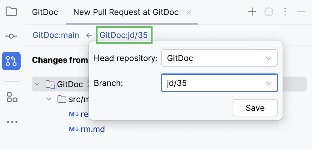 代码库选项弹出窗口