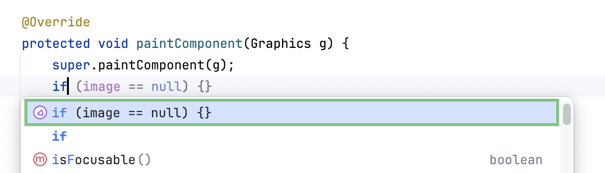 在补全列表中显示 Full Line 补全建议