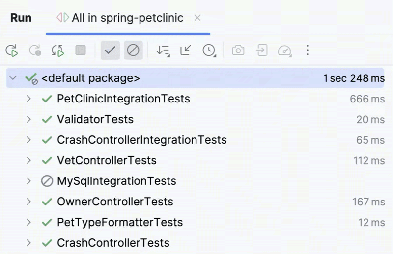 禁用运行测试跟踪