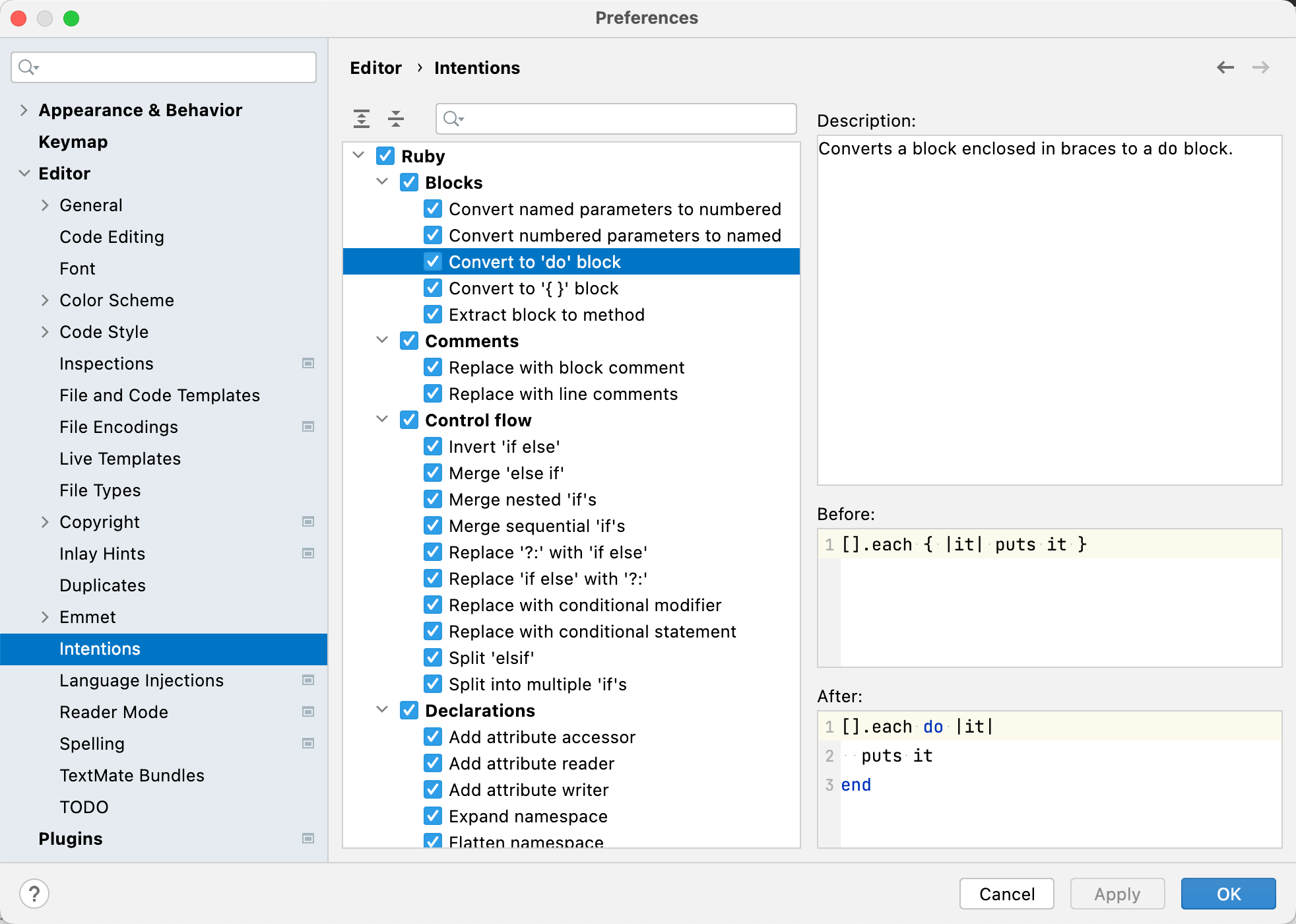 意图操作的设置 意图操作的设置