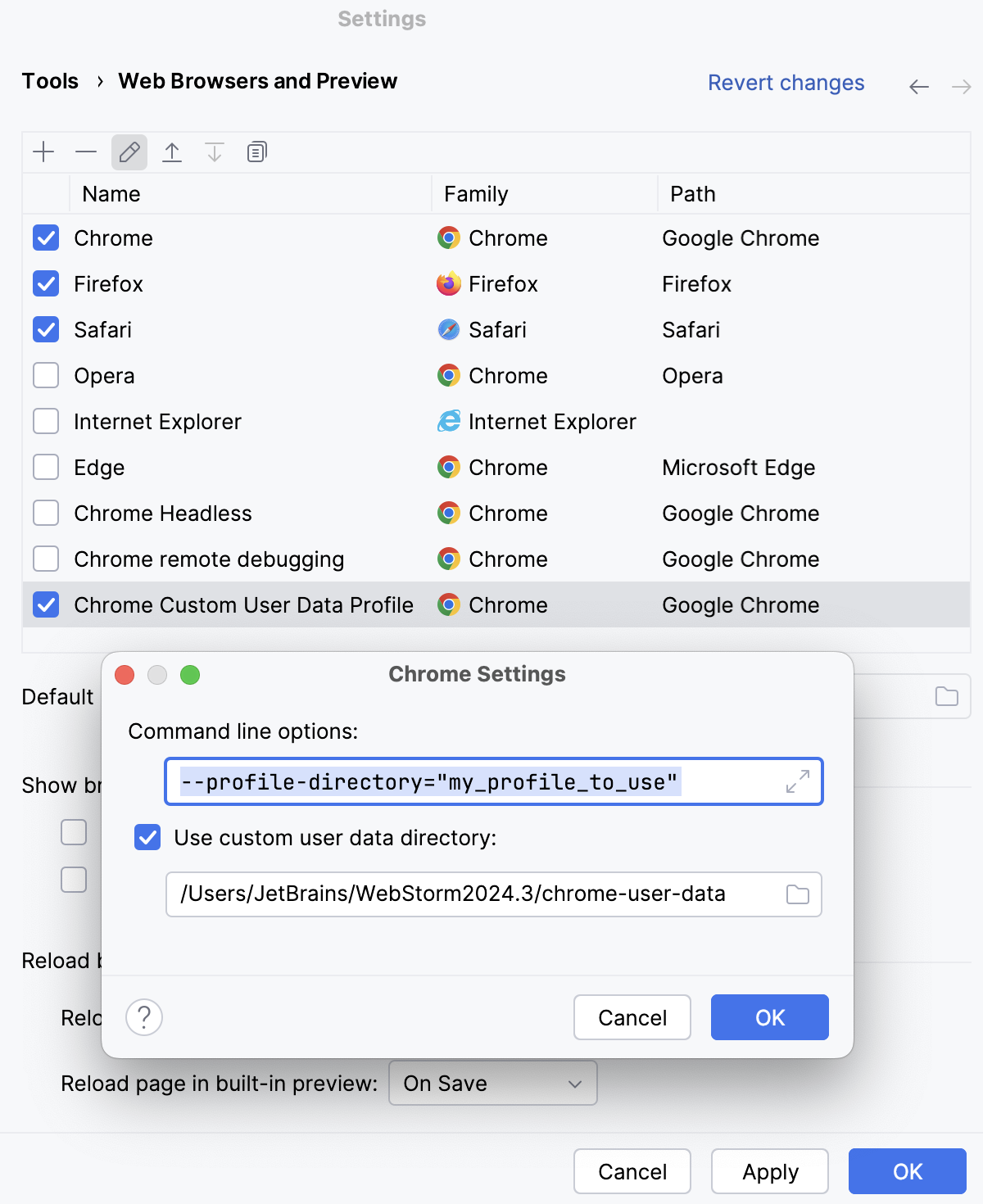 指定自定义配置文件子目录