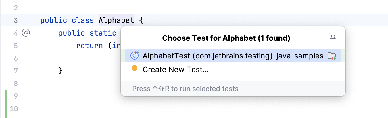 从生产代码导航到测试