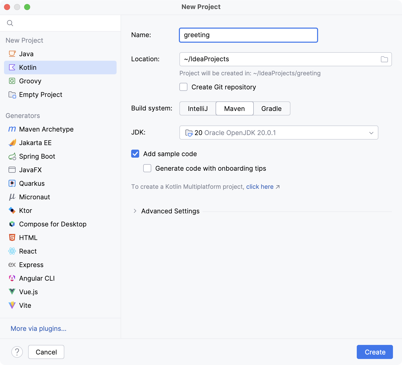 使用 Maven 构建系统的新 Kotlin 项目 使用 Maven 构建系统的新 Kotlin 项目