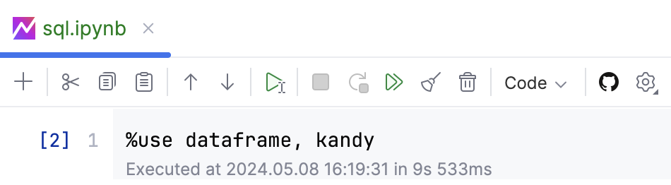 Kotlin Notebook 工具栏 Kotlin Notebook 工具栏