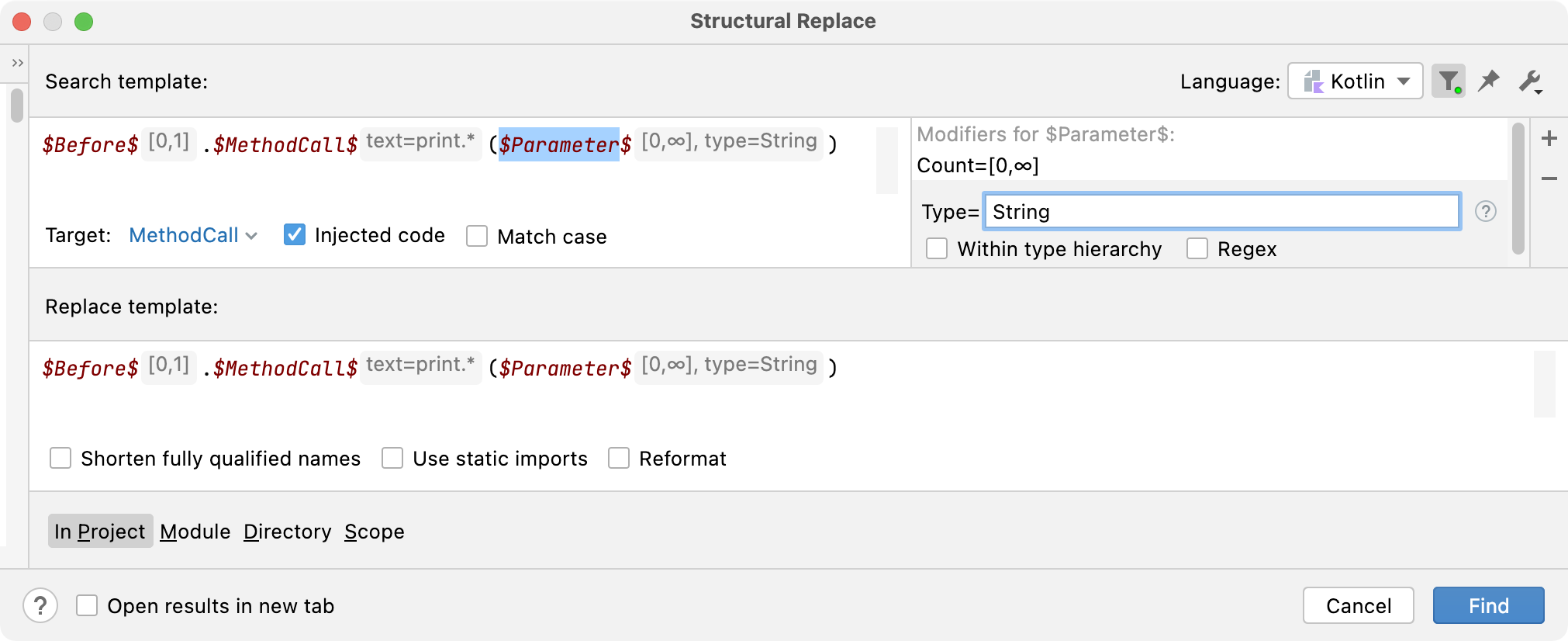 在搜索模板中添加类型过滤器