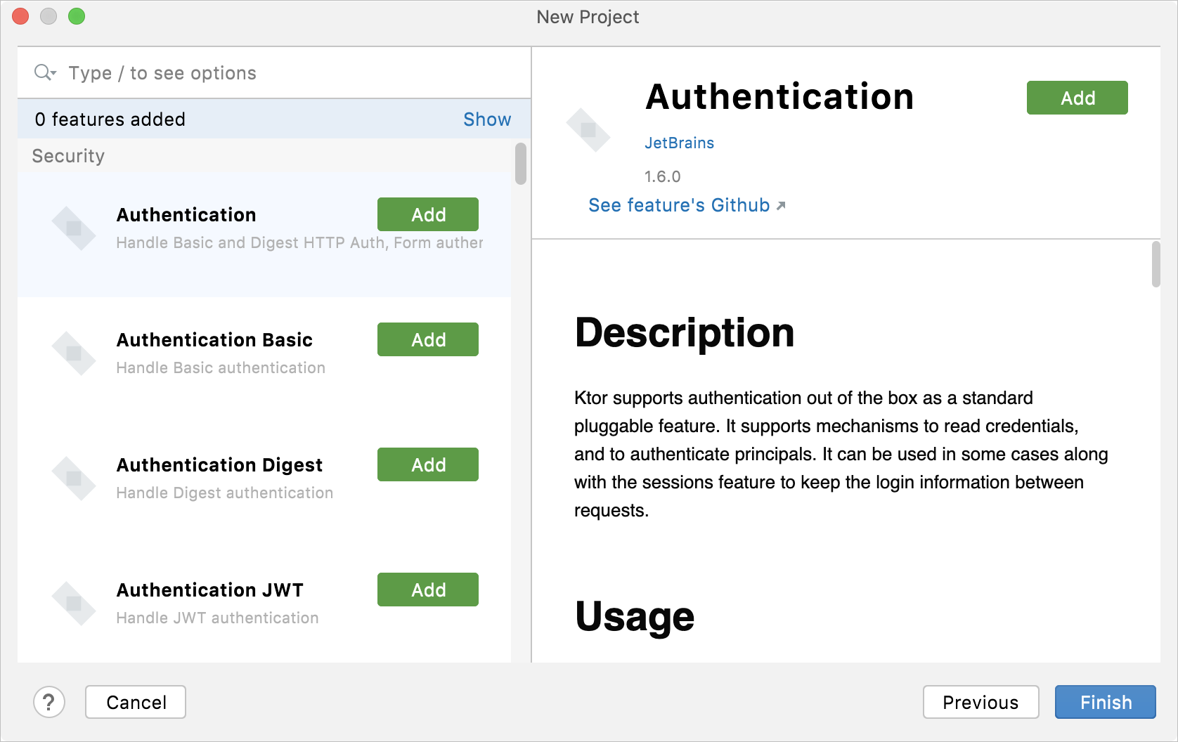 创建新的 Ktor 项目