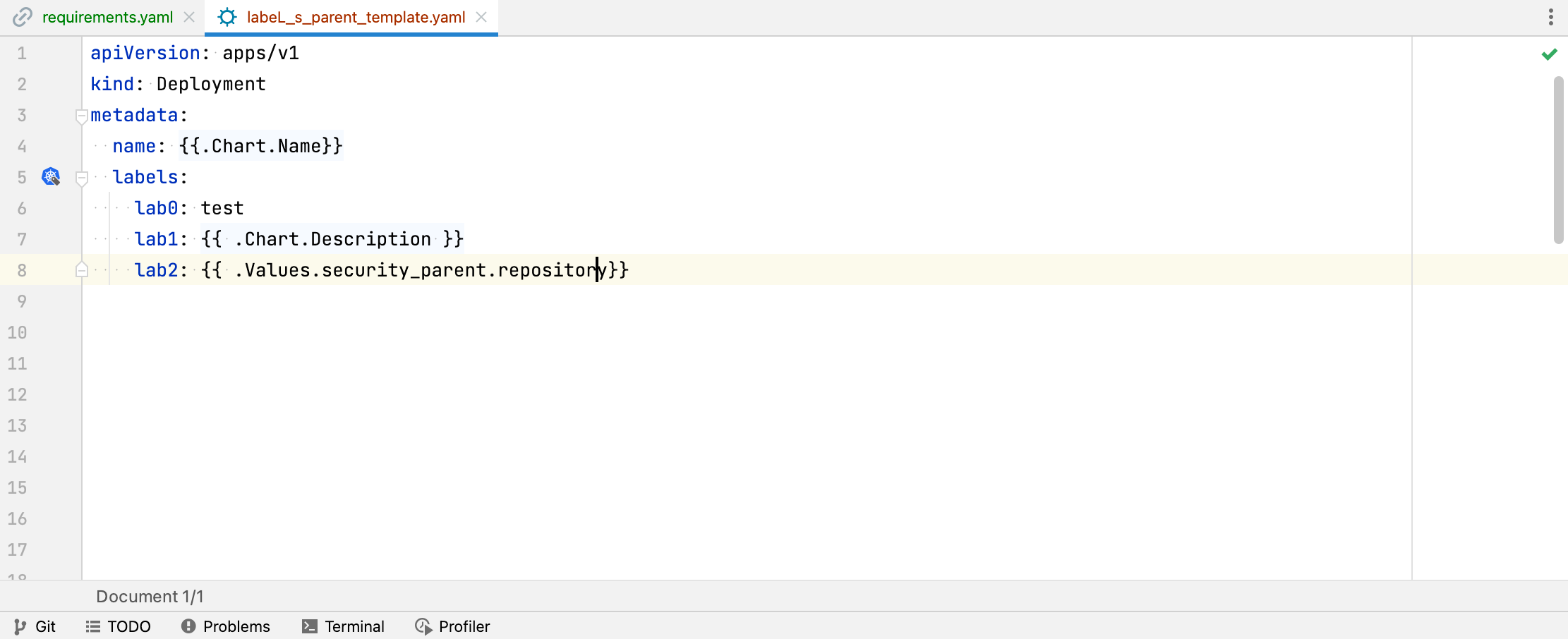 导入的 Helm 数据