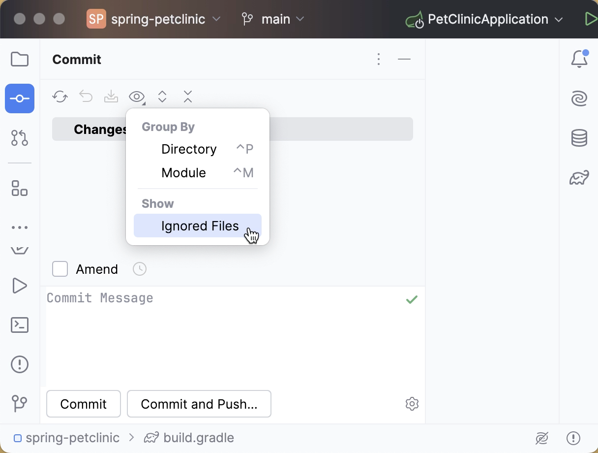 显示忽略的文件