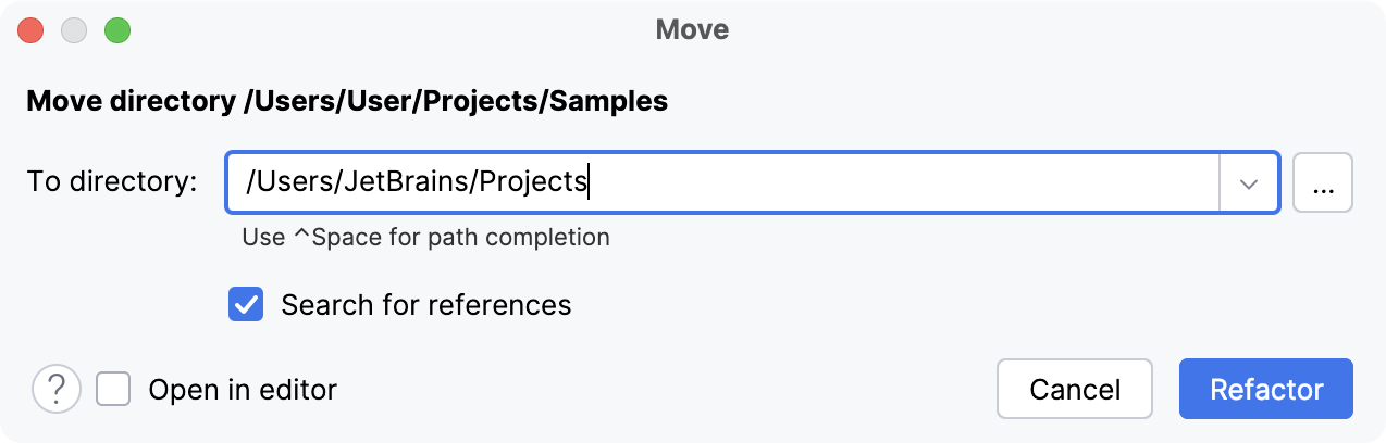 将项目移动到其他位置