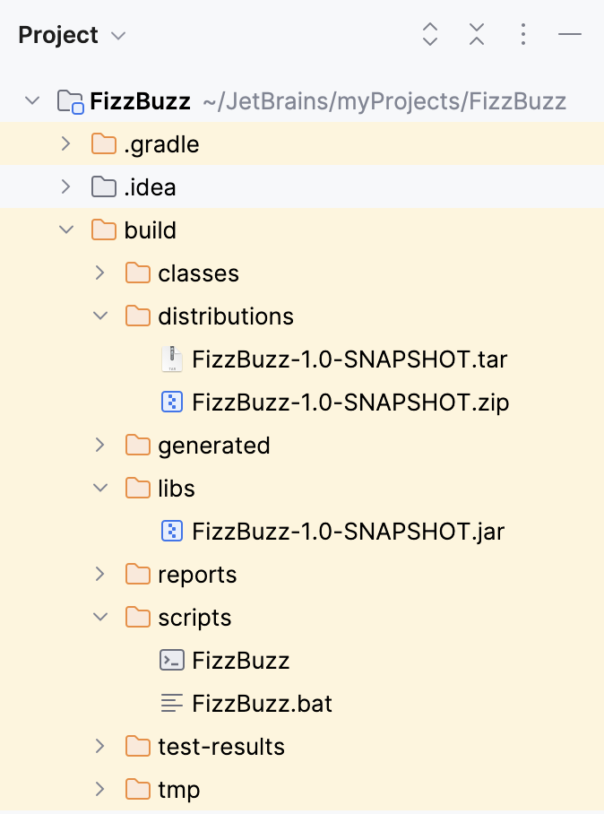 Project 工具窗口：build 目录