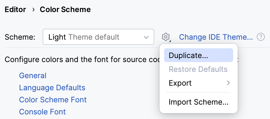 Duplicate a color scheme Duplicate a color scheme