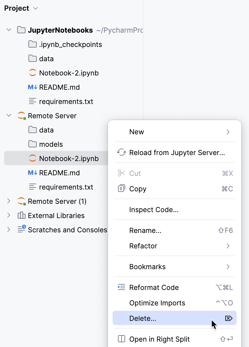 Delete remote server file