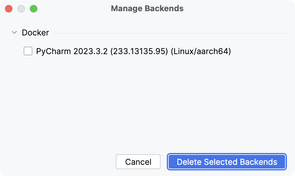 Manage backends Manage backends