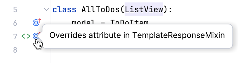 Navigation with a gutter icon Navigation with a gutter icon