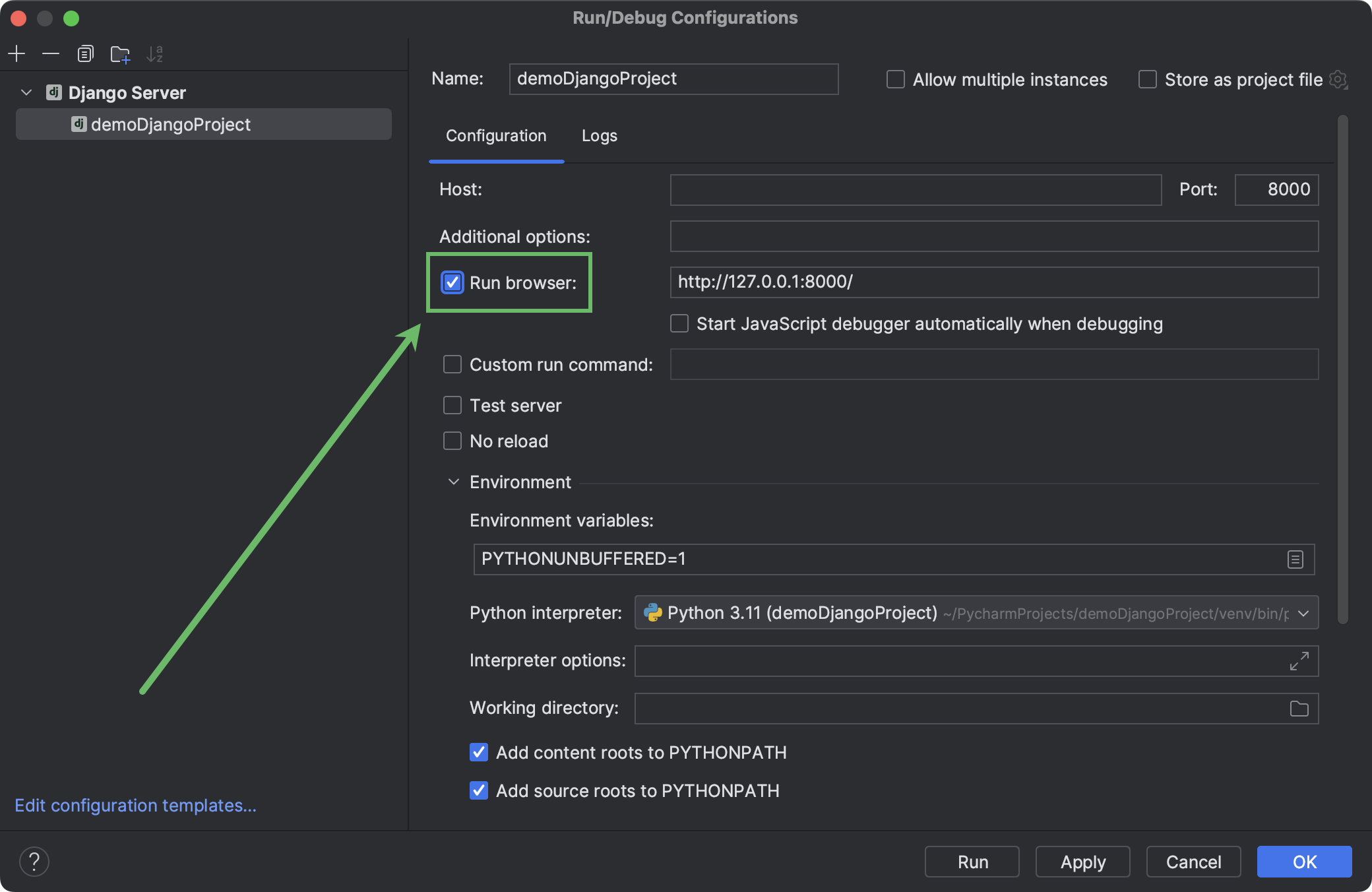 Create and run your first Django project | PyCharm Documentation