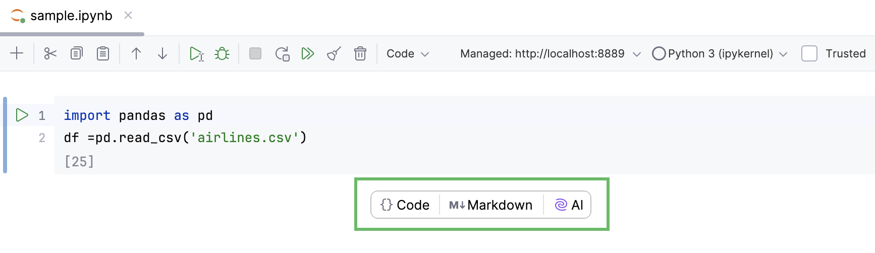 Jupyter notebook 单元格之间的弹出窗口 Jupyter notebook 单元格之间的弹出窗口