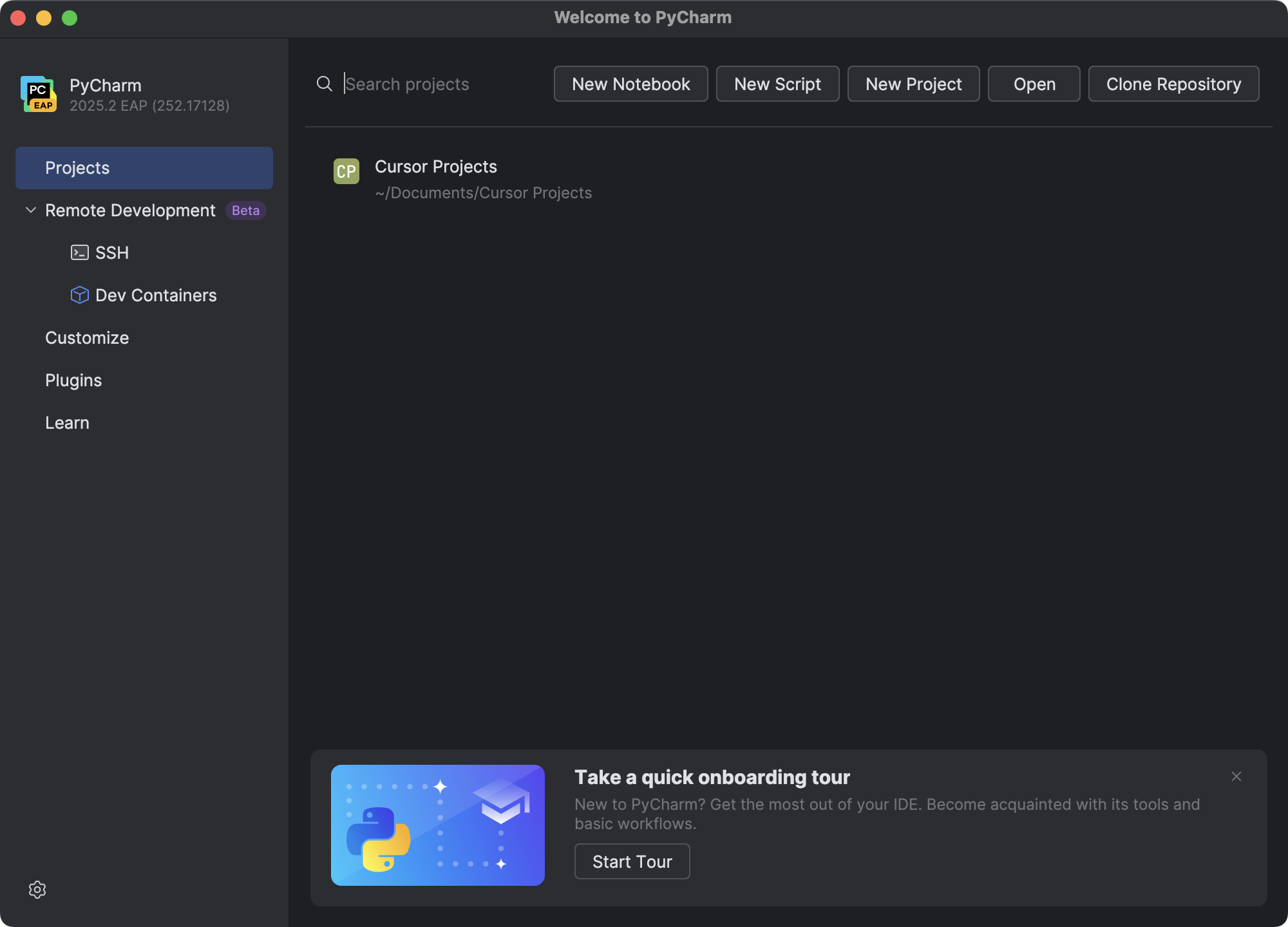 Projects imported from Cursor