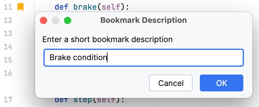 Renaming a bookmark Renaming a bookmark