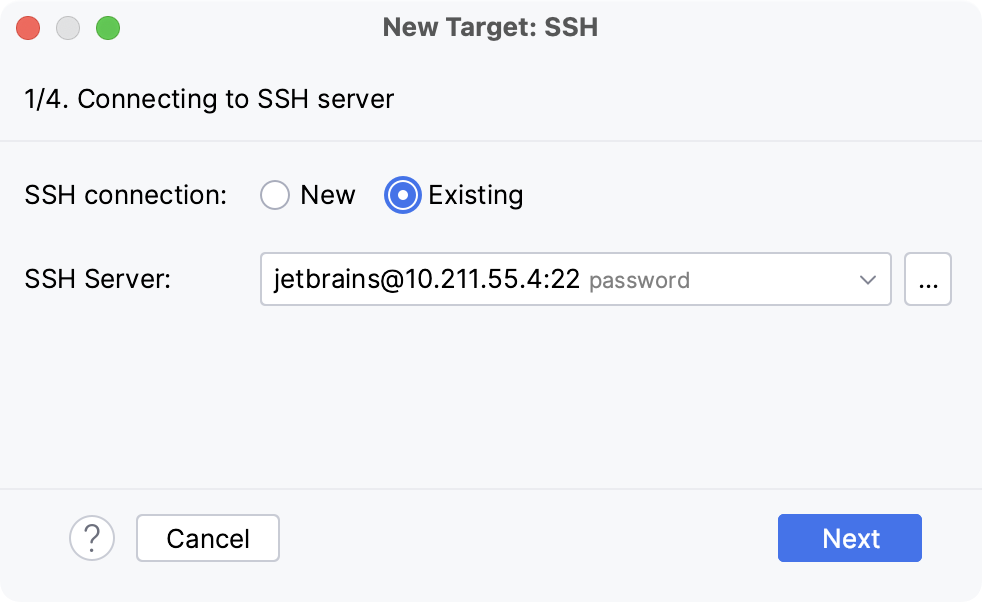 Connecting to SSH server Connecting to SSH server