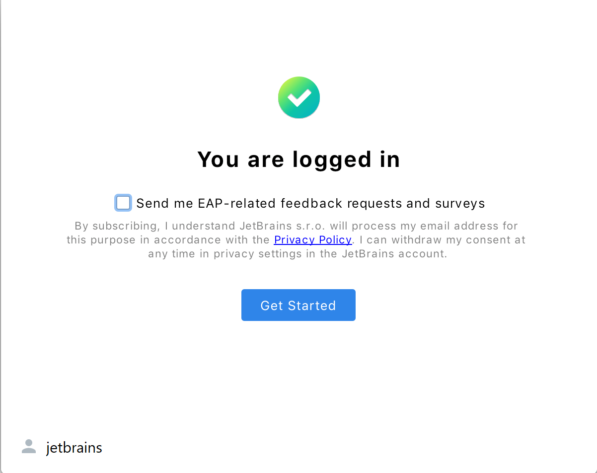 Successful login Successful login