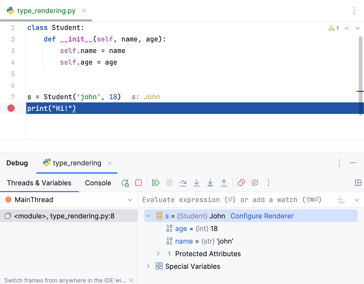 Type renderers are applied Type renderers are applied