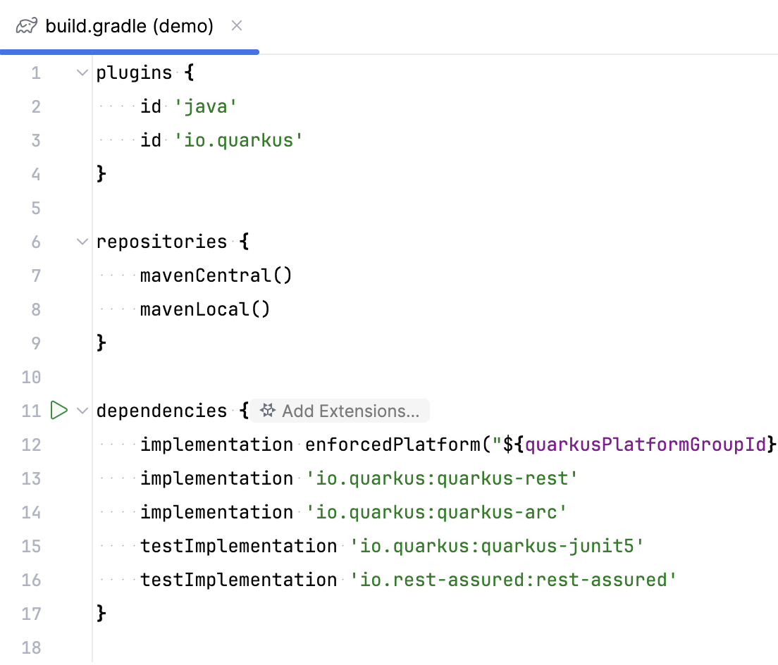 Quarkus 编辑扩展内嵌提示