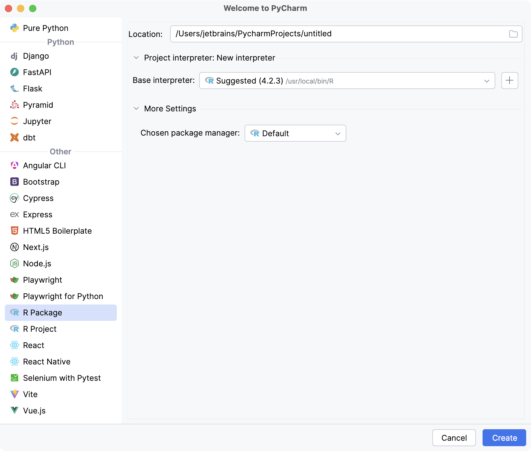 Create a new R package Create a new R package