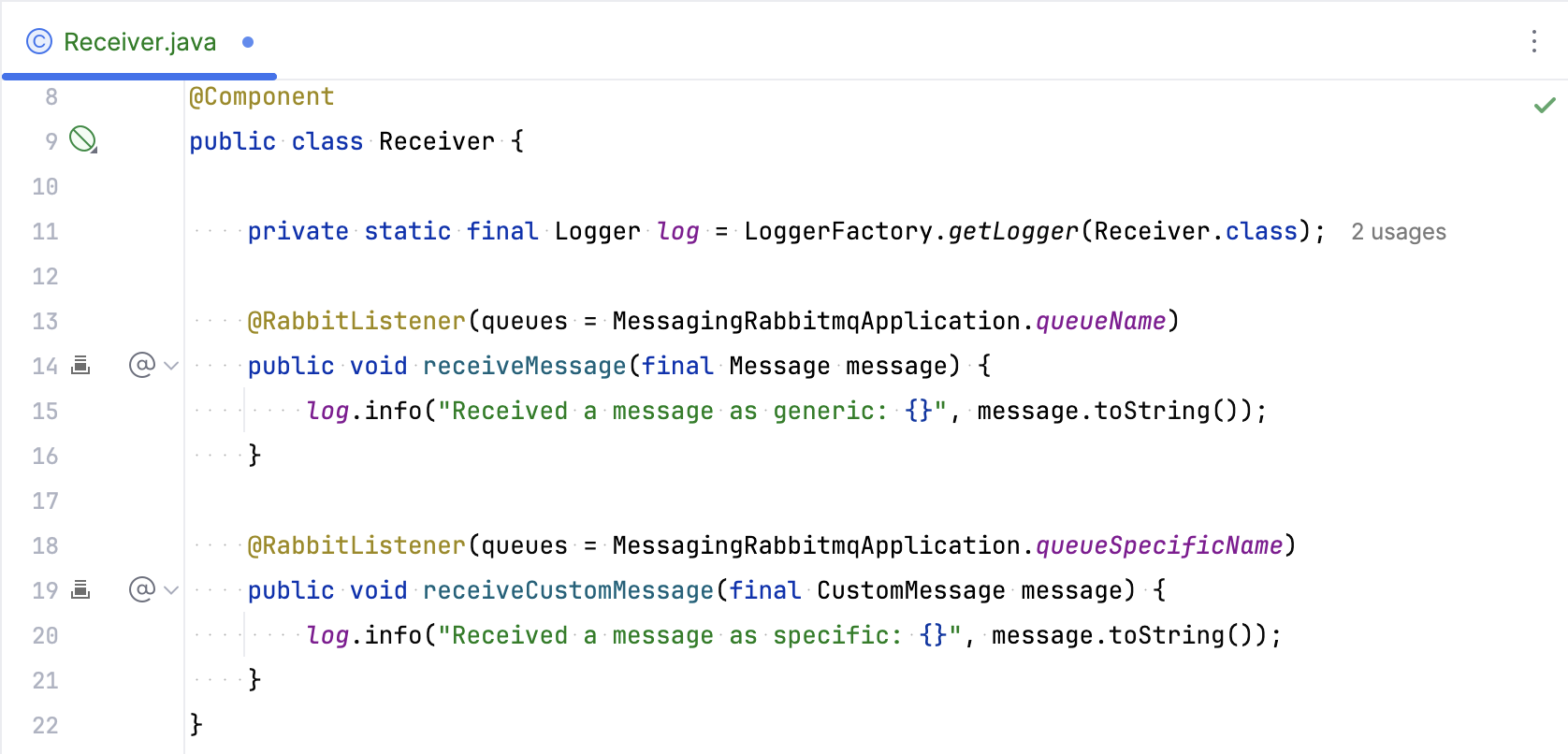 RabbitMQ 接收器标记图标