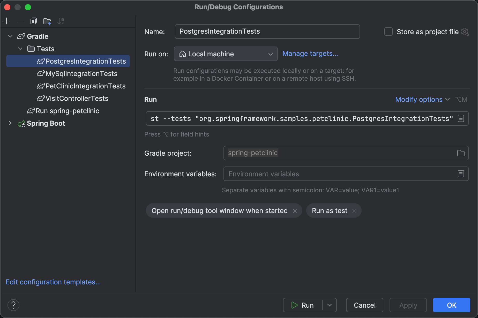 Run/debug configurations | IntelliJ IDEA Documentation