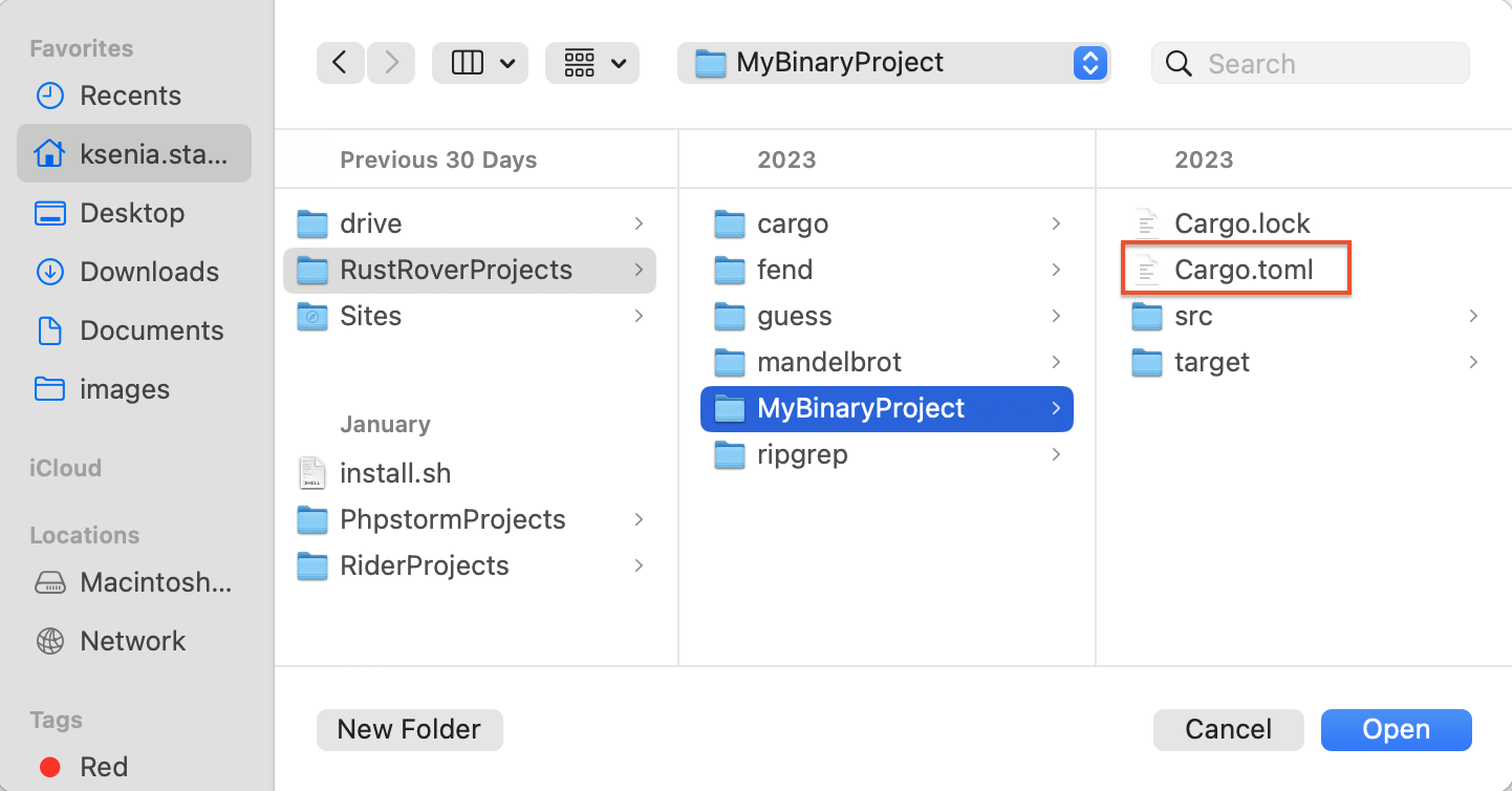 打开项目（不是文件）