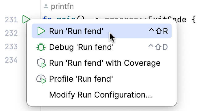 从侧边栏菜单运行