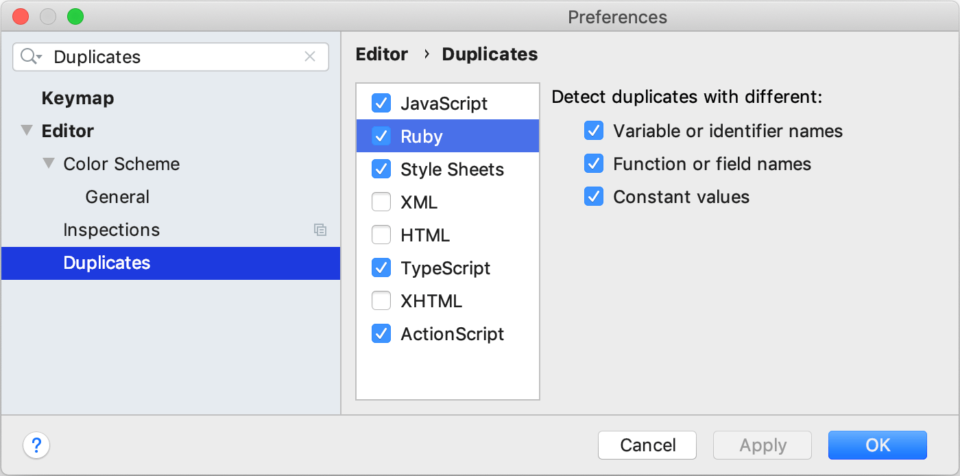 搜索重复项时忽略名称和值 搜索重复项时忽略名称和值