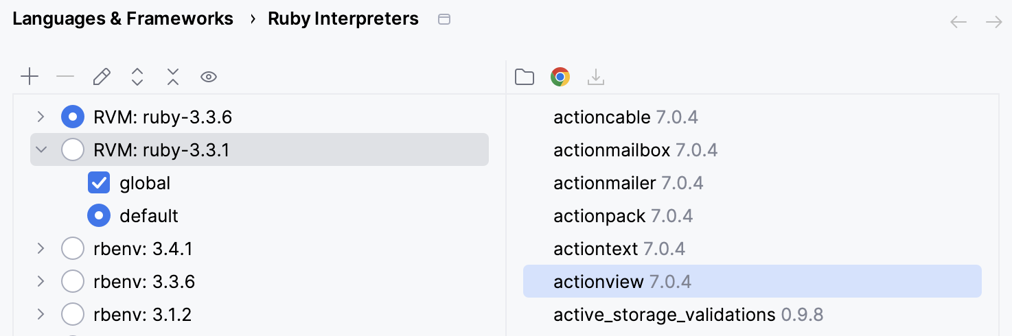 RVM 的 Ruby 解释器页面 RVM 的 Ruby 解释器页面