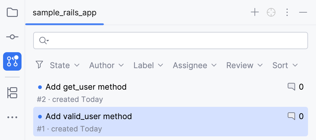 GitHub Pull Requests 工具窗口 GitHub Pull Requests 工具窗口