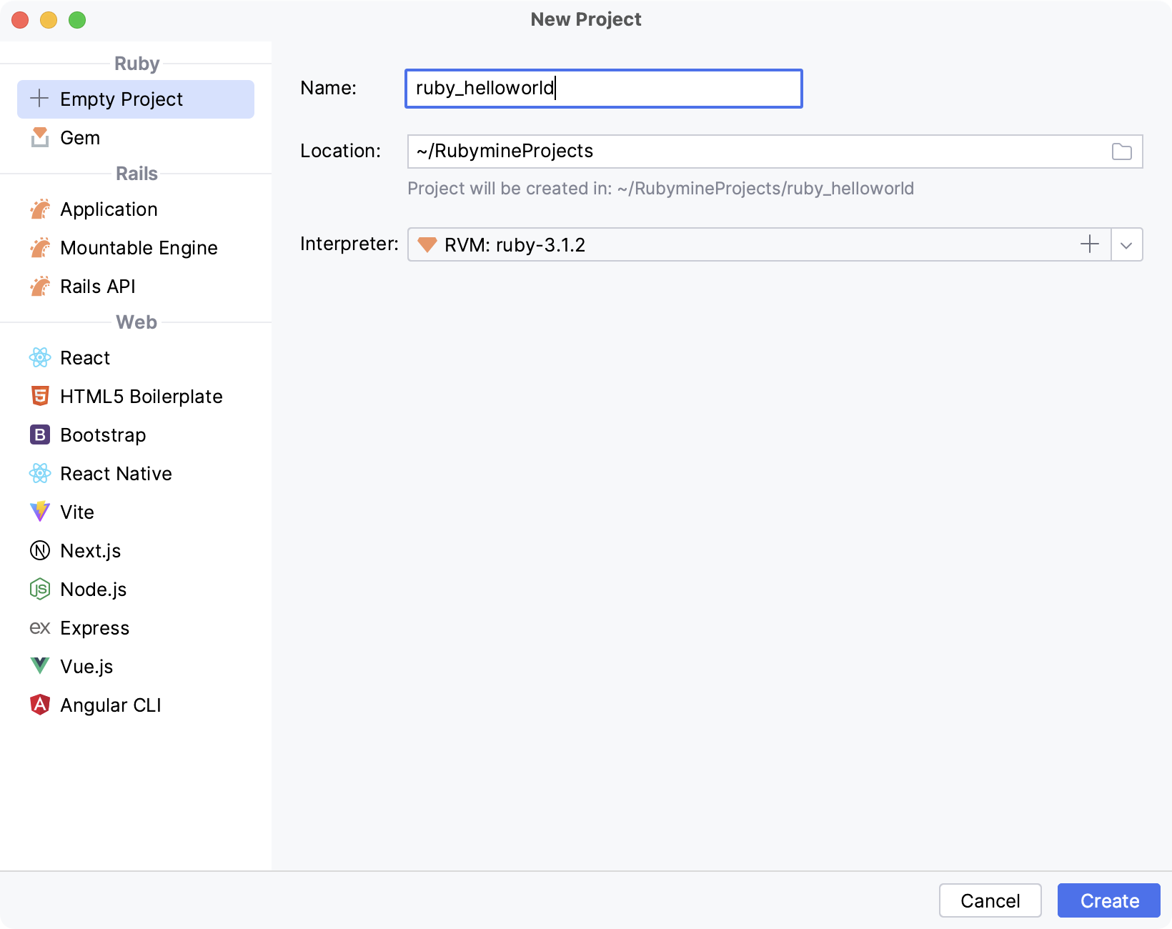 新建项目对话框 / 空 新建项目对话框 / 空