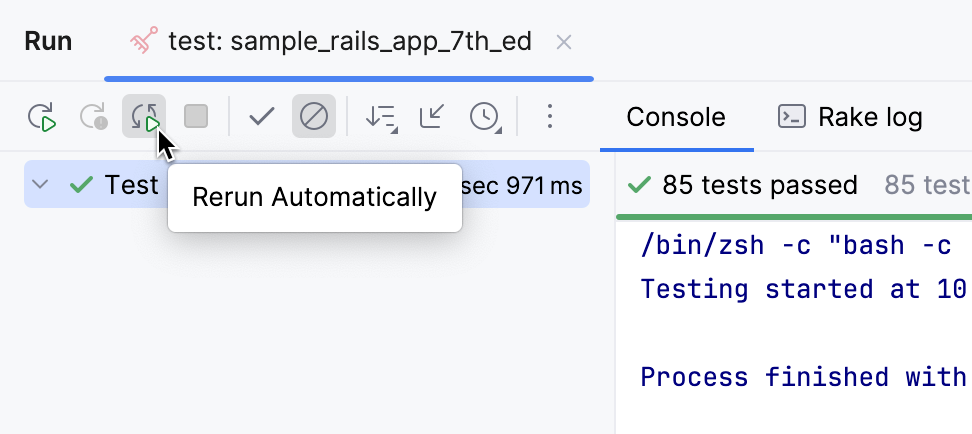 “自动重新运行”选项 “自动重新运行”选项