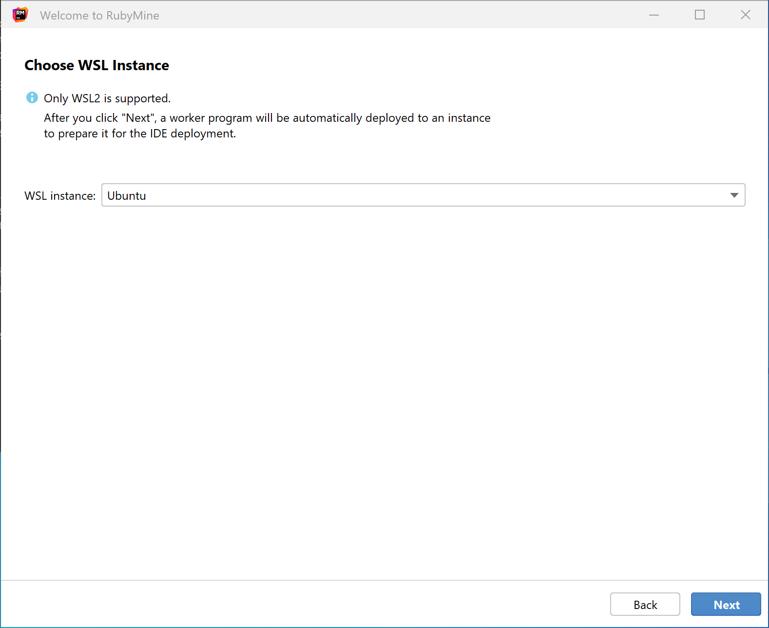 选择 WSL 实例 选择 WSL 实例