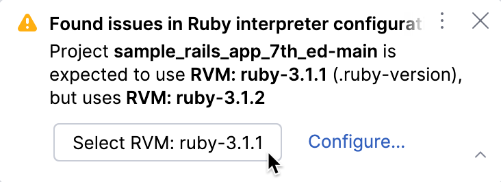 从通知中切换 Ruby 版本 从通知中切换 Ruby 版本