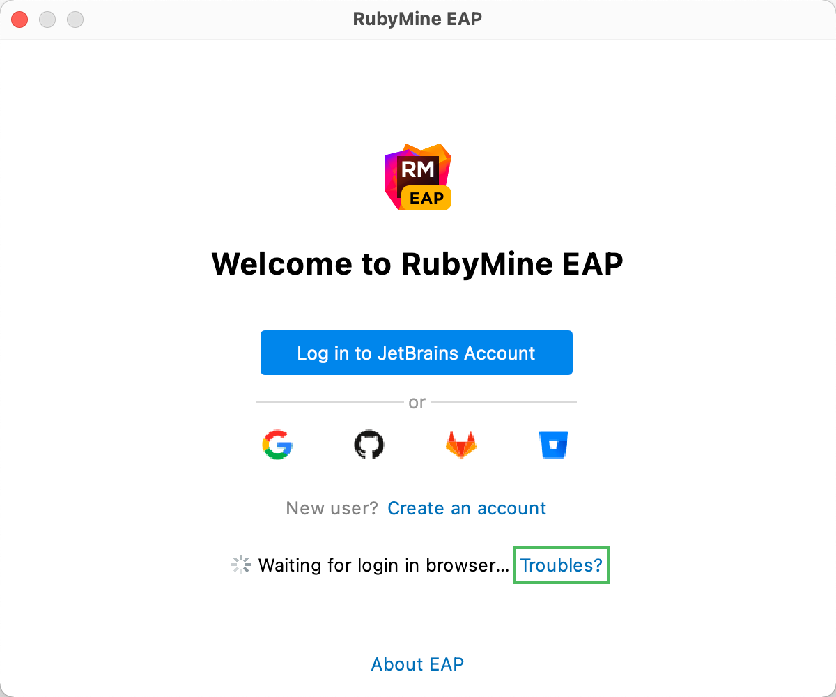 登录对话框中的 Troubles 按钮 登录对话框中的 Troubles 按钮