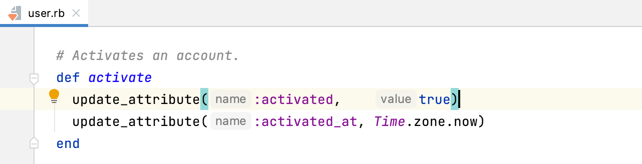 Parameter hints Parameter hints
