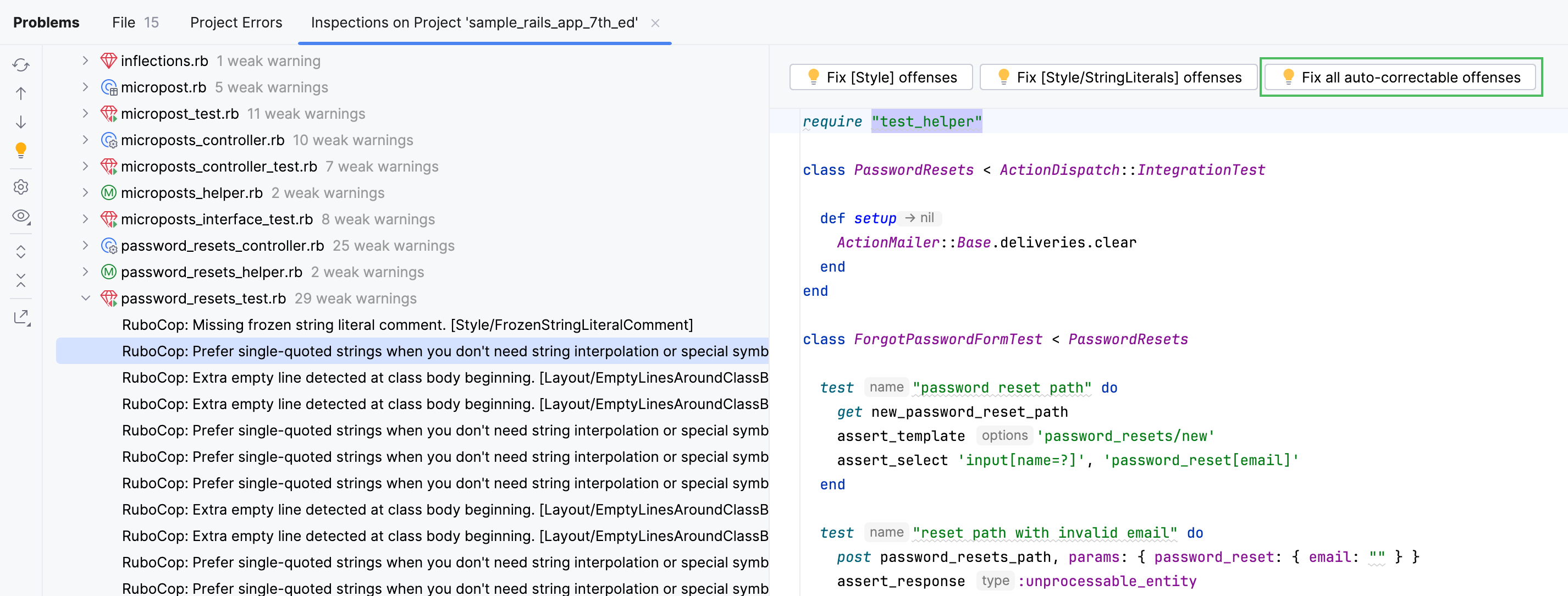RuboCop 检查结果