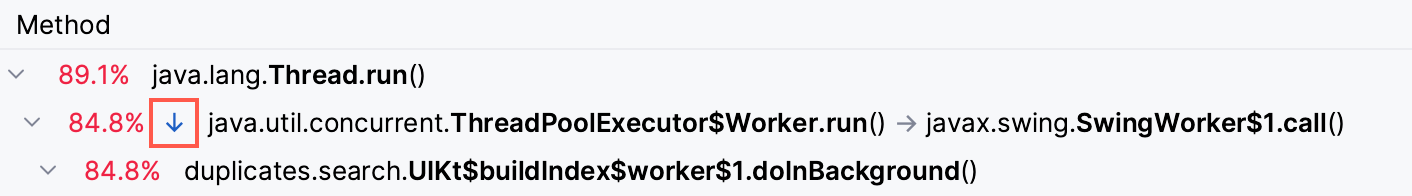 显示筛选后的调用