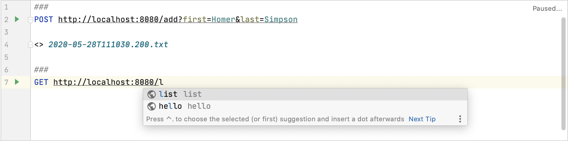 HTTP 请求文件完成