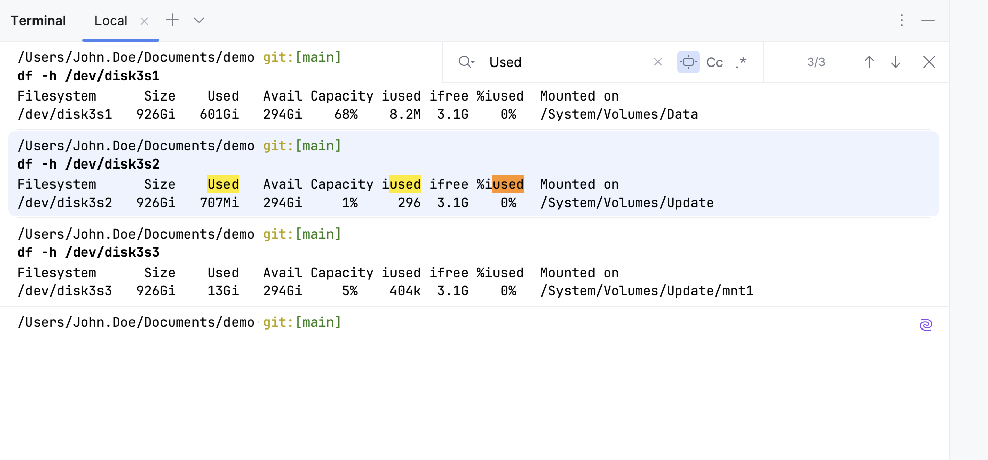 在新终端中搜索