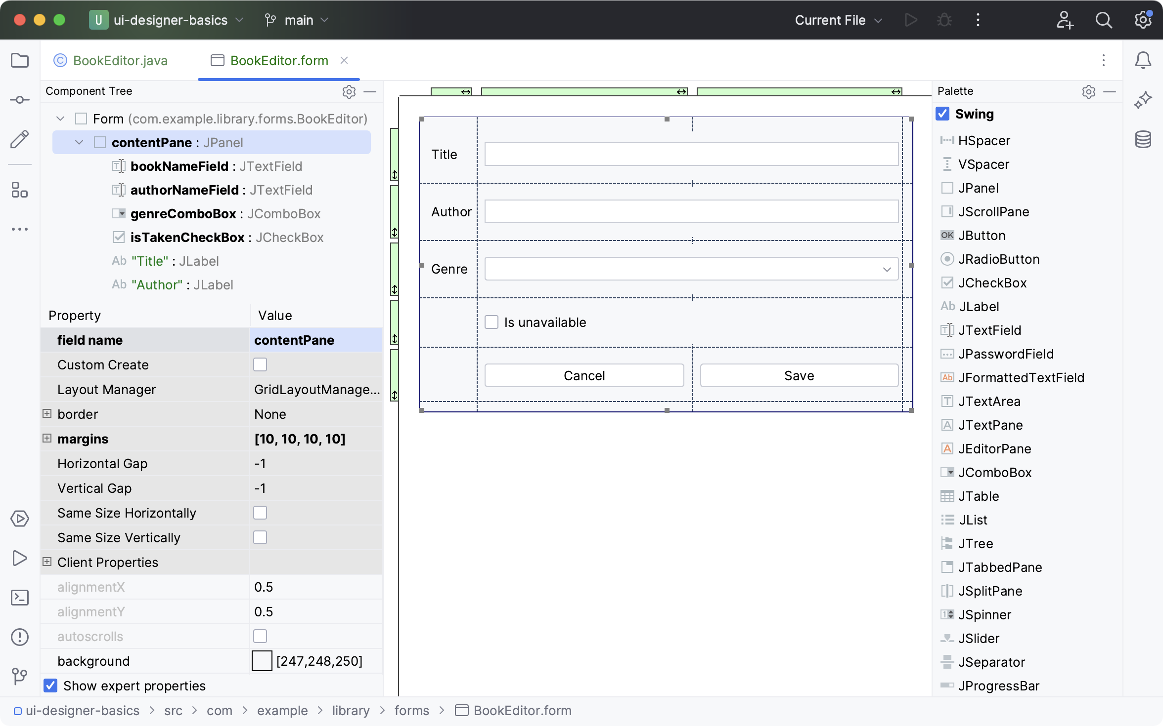 教程：使用 Swing 构建用户界面 | IntelliJ IDEA 文档