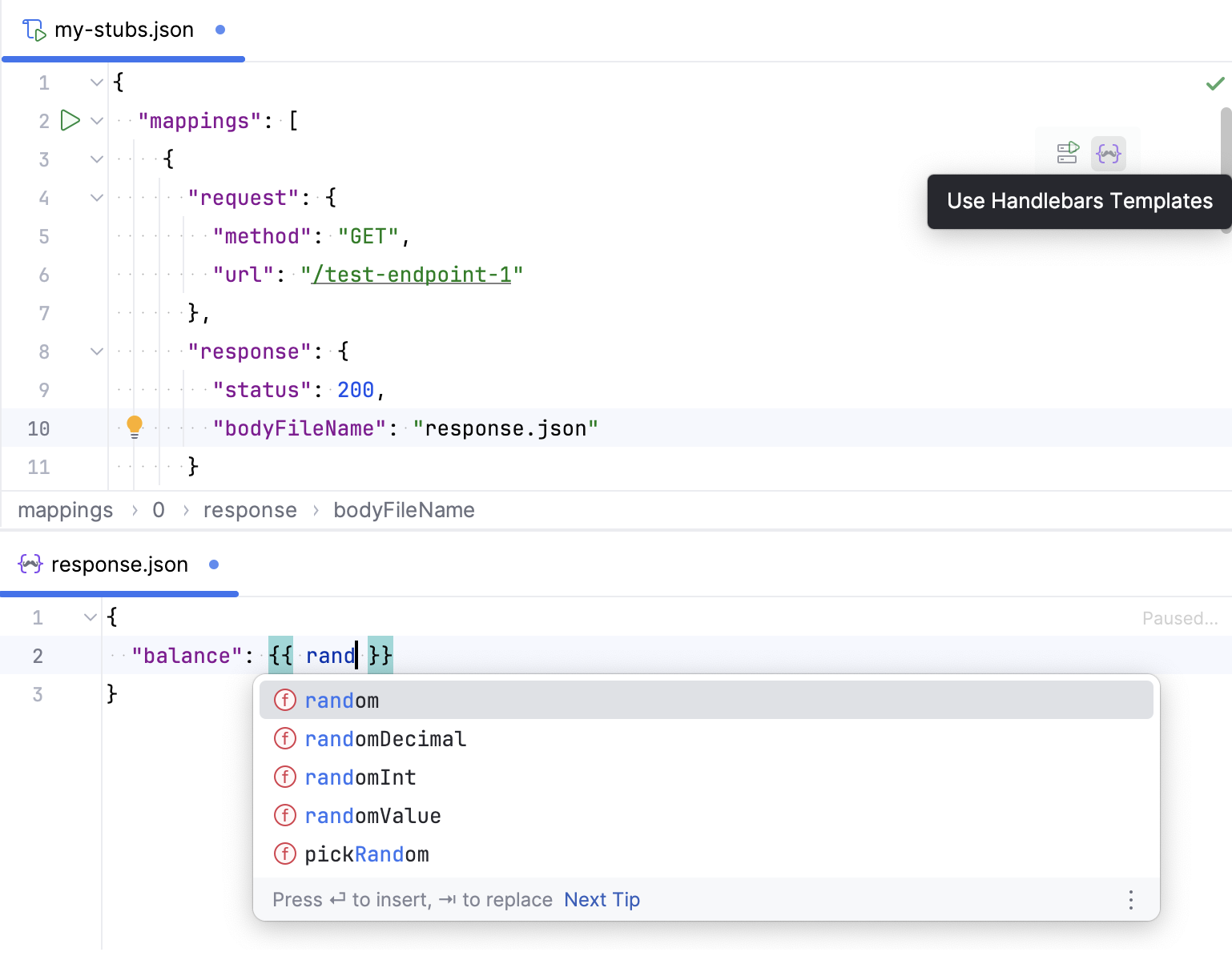 启用对 Handlebars 模板的支持