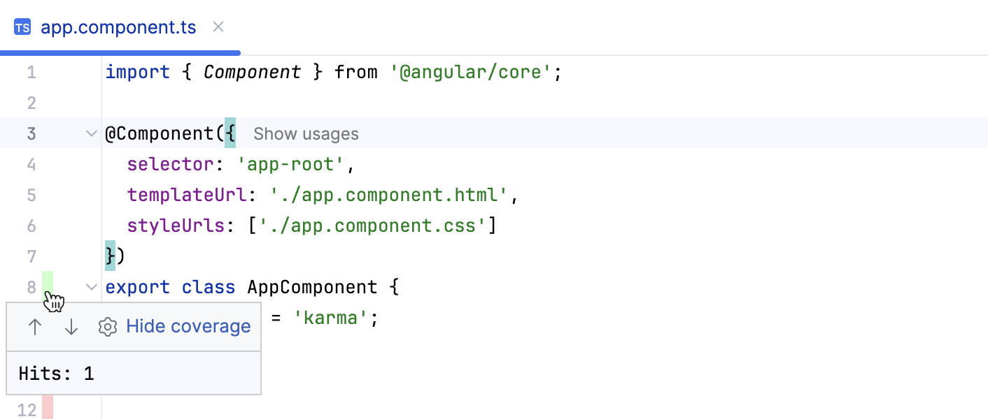 编辑器中的覆盖结果 编辑器中的覆盖结果
