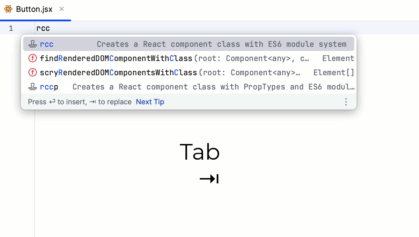 React 组件的实时模板