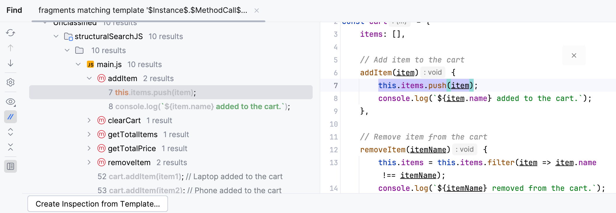Structural search: jump to source Structural search: jump to source