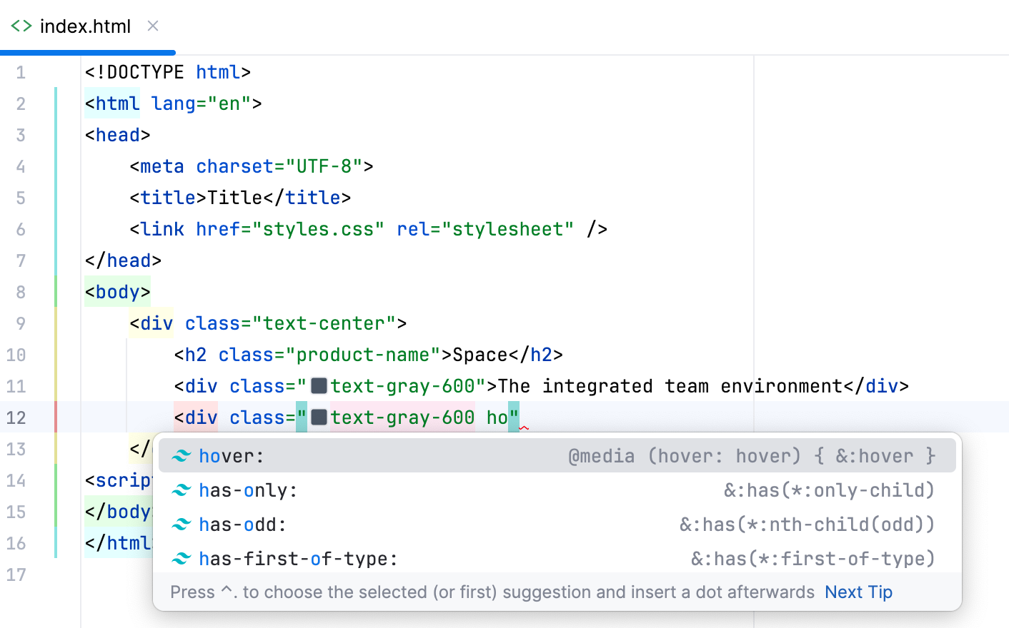 伪类变体的补全建议